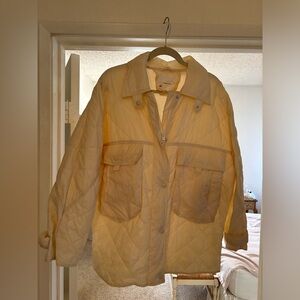 Anthropology, cream colored, jacket, size large, butt length, never worn